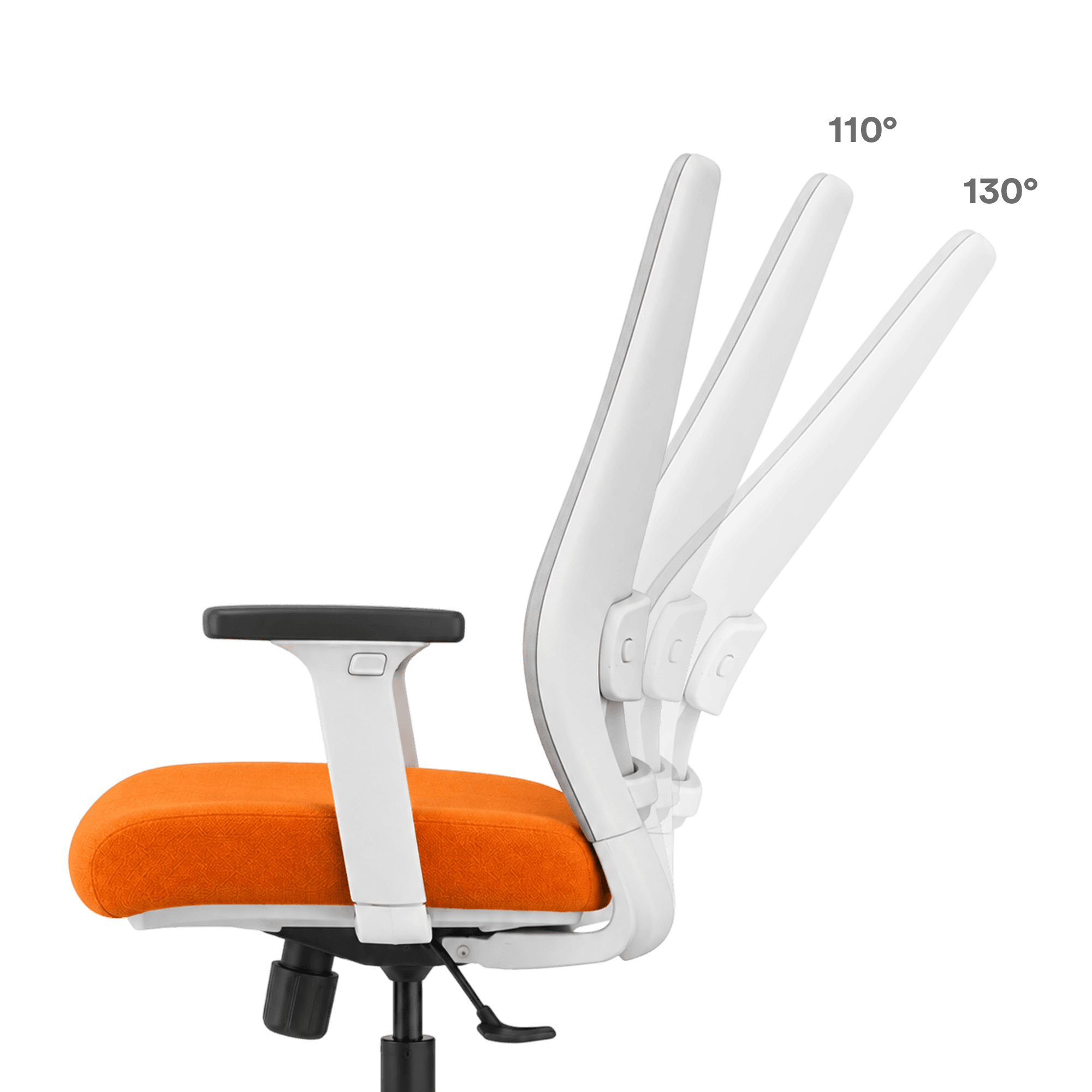 Synchro Tilt with 3 Locking Positions, Up to 130°